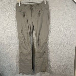 REI Pants Womens 4 Grey Nylon Stretch Cargo Convertible Straight Leg Outdoors